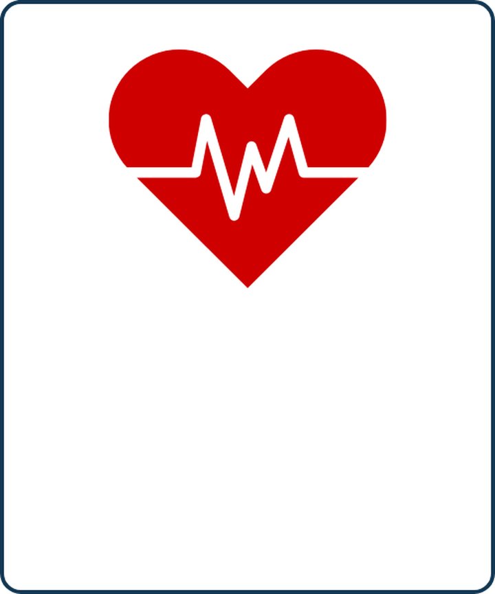 Red heart with a pulse line