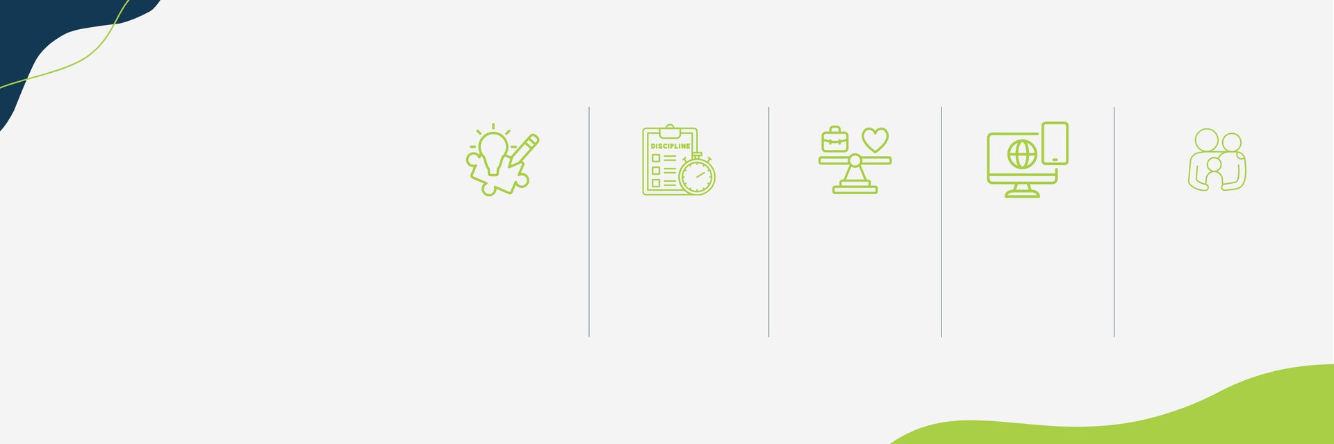 Icons of the virtual program's educational model