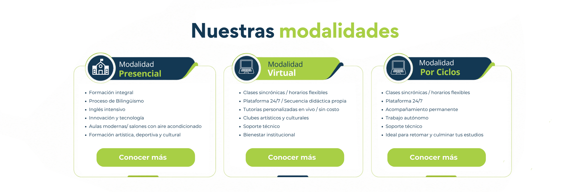 Nuestras modalidades